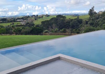 Pool with an infinity edge and a high vantage point