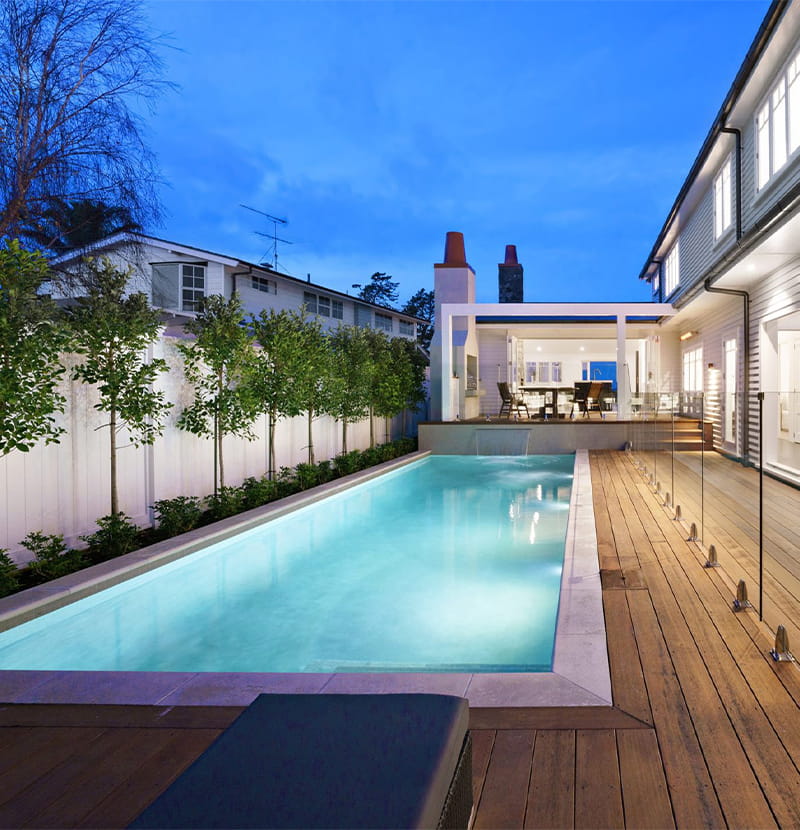 Concrete pool installed in Auckland home.