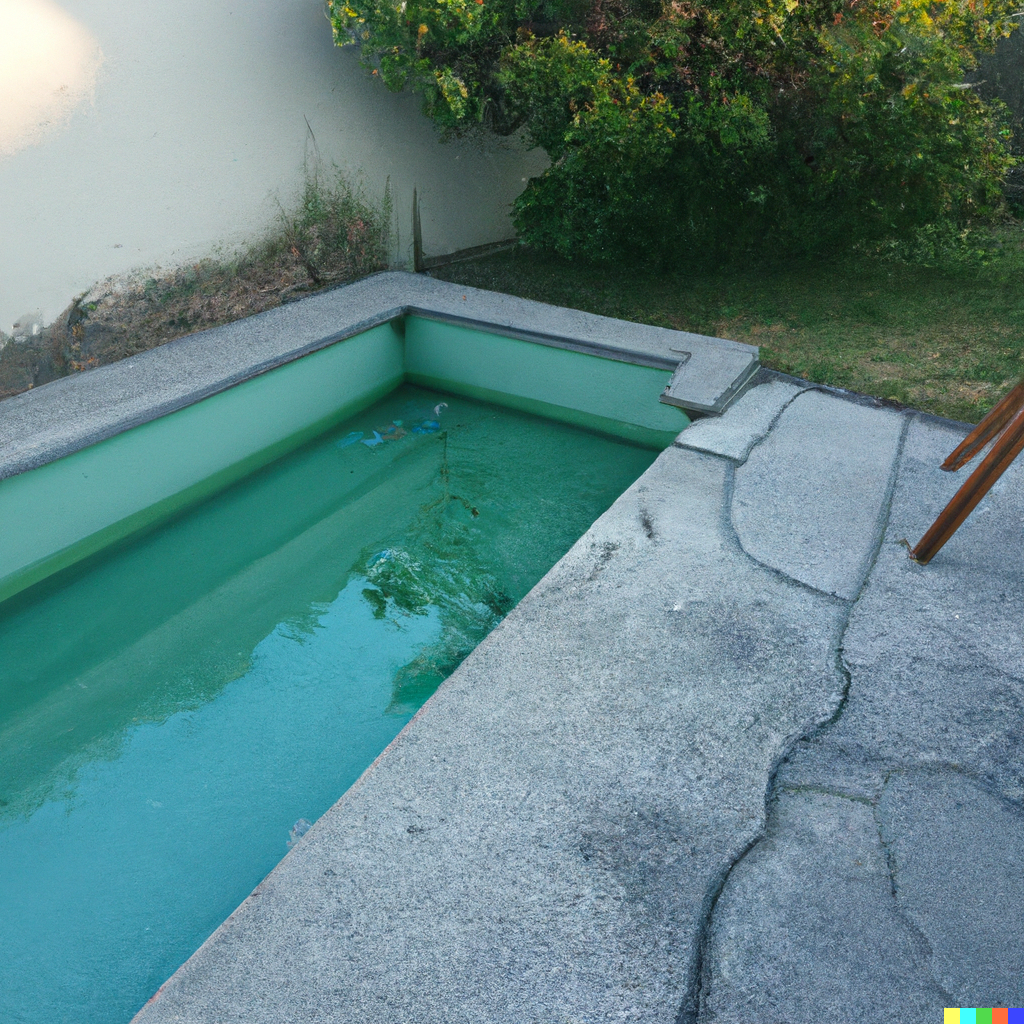 Pool with surface damage